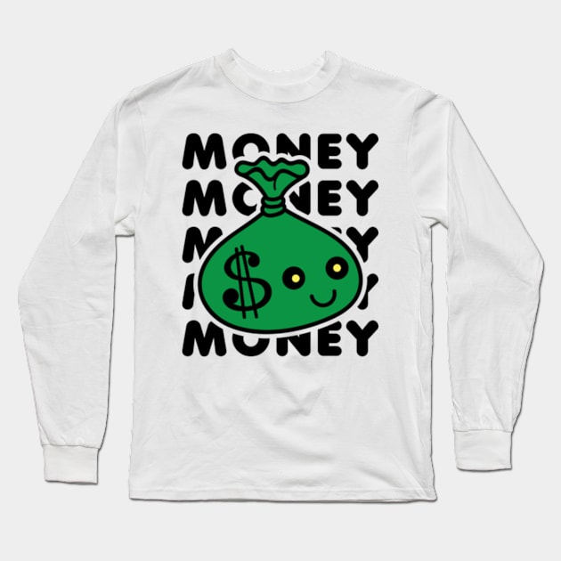 Funny Money bag Long Sleeve T-Shirt by Emma Creation